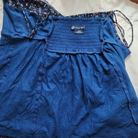AMERICAN EAGLE OUTFITTERS Floral Blue Tiered Camisole - Picture 6 of 7